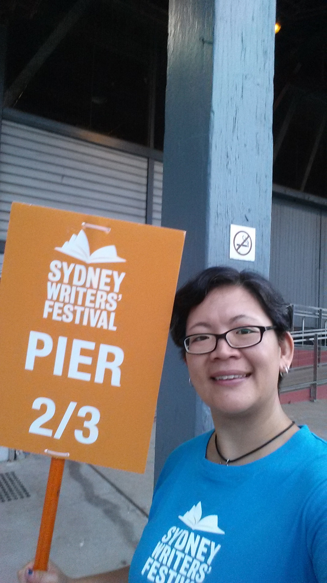 Adeline at Pier 2/3, Walsh Bay, during Sydney Writers' Festival 2014.