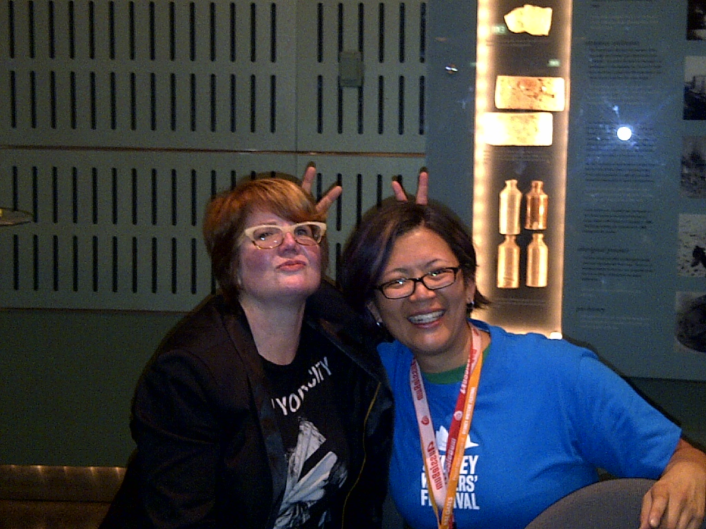 Adeline with author Libba Bray at Sydney Writers' Festival 2013.